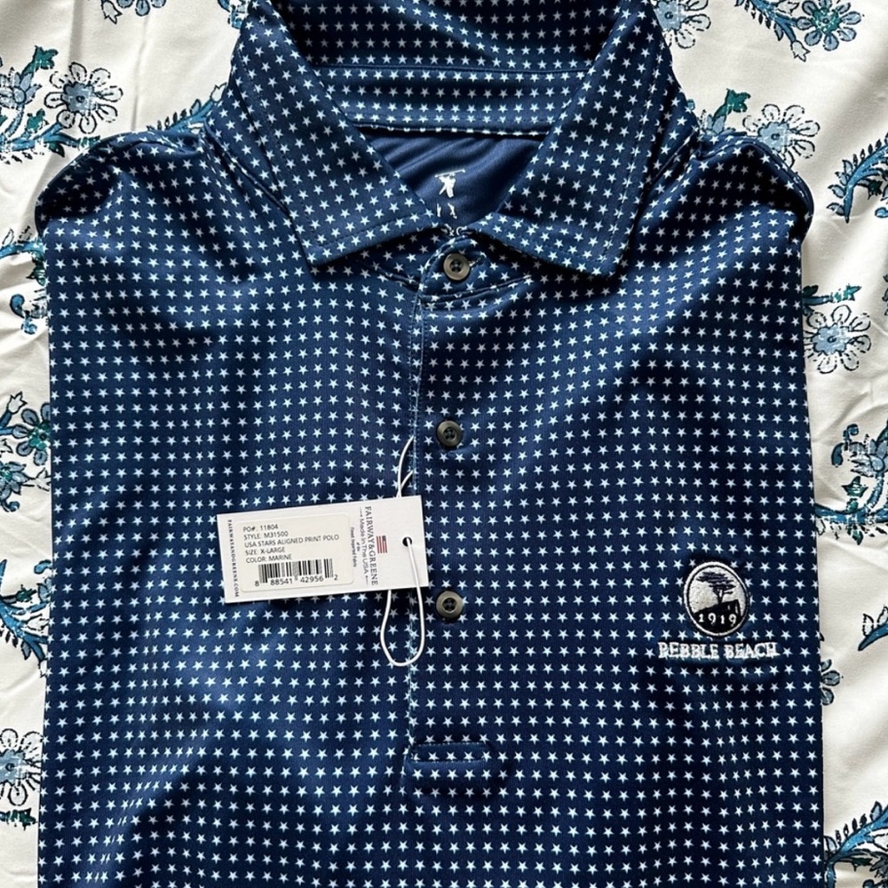**NWT** Pebble Beach Men's Blue Polo Shirt